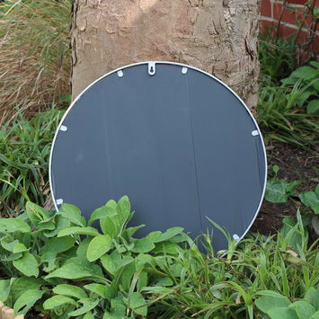 Round Metal Vintage Cream Mirror 60cm x 60cm
