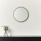 Round Olive Green Wall Mirror 40cm x 40cm