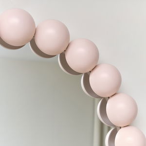 Round Pink Bobble Bobbin Wall Mirror 60cm x 60cm