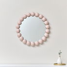 Round Pink Bobble Bobbin Wall Mirror 60cm x 60cm