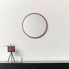 Round Plum Red Wall Mirror 40cm x 40cm