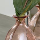 Round Rose Pink Glass Bud Vase