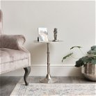 Round Silver Metal Side Table