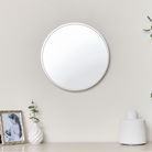 Round Silver Wall Mirror - 40cm x 40cm