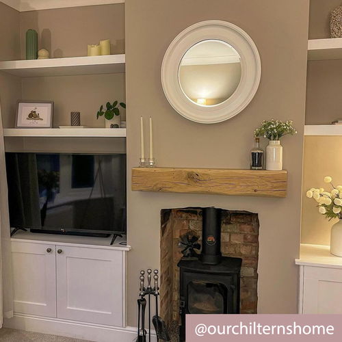 Round Vintage White Wall Mirror 60cm x 60cm