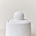 Round White Textured Cement Jar - 20cm