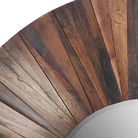 Round Wooden Sunburst Wall Mirror 90cm x 90cm