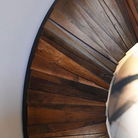 Round Wooden Sunburst Wall Mirror 90cm x 90cm