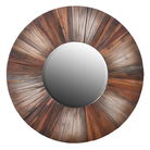 Round Wooden Sunburst Wall Mirror 90cm x 90cm