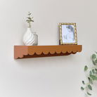 Rust Brown Scalloped Wall Storage Shelf - 61cm