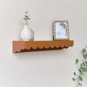 Rust Scalloped Wall Storage Shelf - 61cm