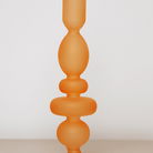 Rust Orange Frosted Glass Candle Holder - 27cm