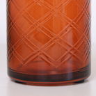 Rust Orange Patterned Glass Bathroom Tumbler with Gold Rim
