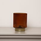 Rust Orange Ribbed Glass Ambient Table Lamp