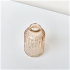 Rust Ribbed Glass Bottle Vase - 10cm