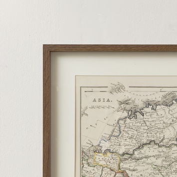 Rustic Asia Map Print Framed Wall Art - 40cm