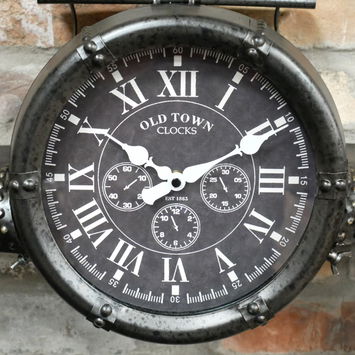 Rustic Black Aeroplane Wall Clock 145cm x 48cm