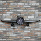 Rustic Black Aeroplane Wall Clock 145cm x 48cm