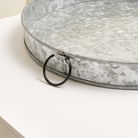 Rustic Galvanised Steel Silver Display Tray