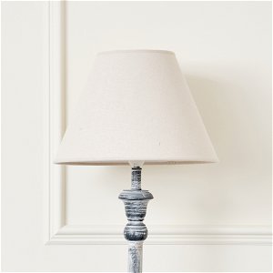 Rustic Grey Floor Lamp with Linen Shade
