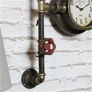 Rustic Industrial Pipework Wall Clock