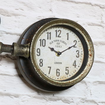 Rustic Industrial Pipework Wall Clock