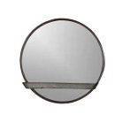 Rustic Industrial Round Mirror with Shelf 60cm x 60cm