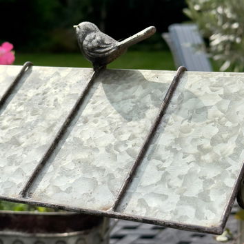 Rustic Metal Wishing Well Planter Pot