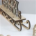 Rustic Wooden 'Merry Christmas' Sleigh - 29cm