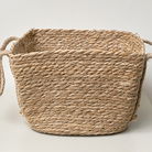 Rustic Woven Storage Basket with Handles - Large