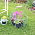 Sage Green Metal Garden Storage Basket