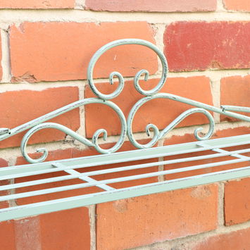 Sage Green Metal Three Tier Plant Theatre Stand