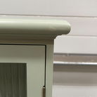 Sage Green Reeded Glass Wall Cabinet with Drawers