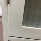Sage Green Reeded Glass Wall Cabinet with Drawers