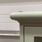 Sage Green Reeded Glass Wall Cabinet with Drawers