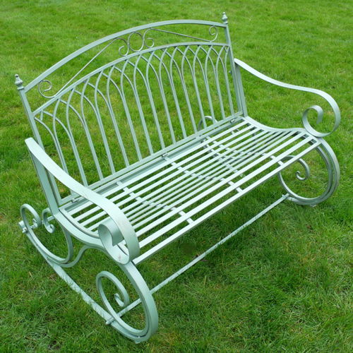 Sage Green Vintage Garden Rocking Bench