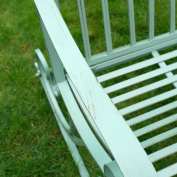 Sage Green Vintage Garden Rocking Bench