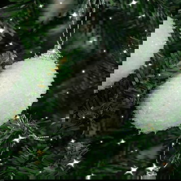 Set of 10 White Snowy Snowball Baubles