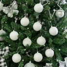Set of 10 White Snowy Snowball Baubles