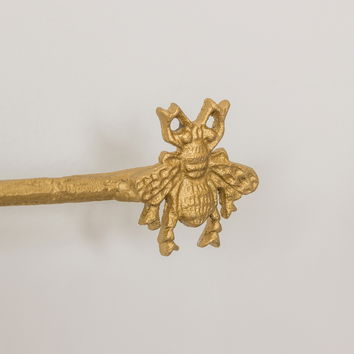 Set of 2 Antique Gold Metal Bumblebee Curtain Tie Backs