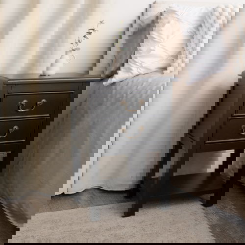 Set Of 2 Black 2 Drawer Bedside Tables with Shelf - Briggs Range