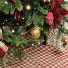 Set of 2 Gold Glitter Striped Reeded Hanging Bauble Decoration - 8cm