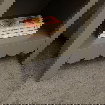 Set Of 2 One Drawer Scalloped Bedside Tables - Staunton Taupe Range