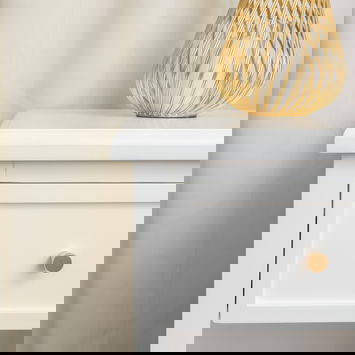 Set Of 2 One Drawer Scalloped Bedside Tables - Staunton White Range