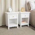 Set Of 2 One Drawer Scalloped Bedside Tables - Staunton White Range