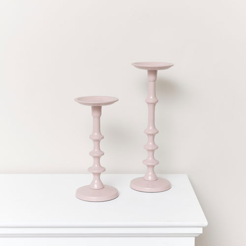 Set of 2 Pink Candle Holders