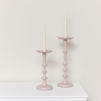 Set of 2 Pink Candle Holders