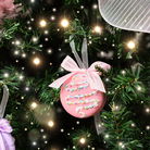 Set of 2 Pink & Purple Pastel Hanging Macaron Bauble Decorations - 5.5cm