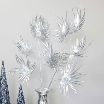 Set Of 2 Silver Palm Stems - 80cm