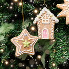 Set of 3 Assorted Colourful Gingerbread Cookie Christmas Tree Baubles